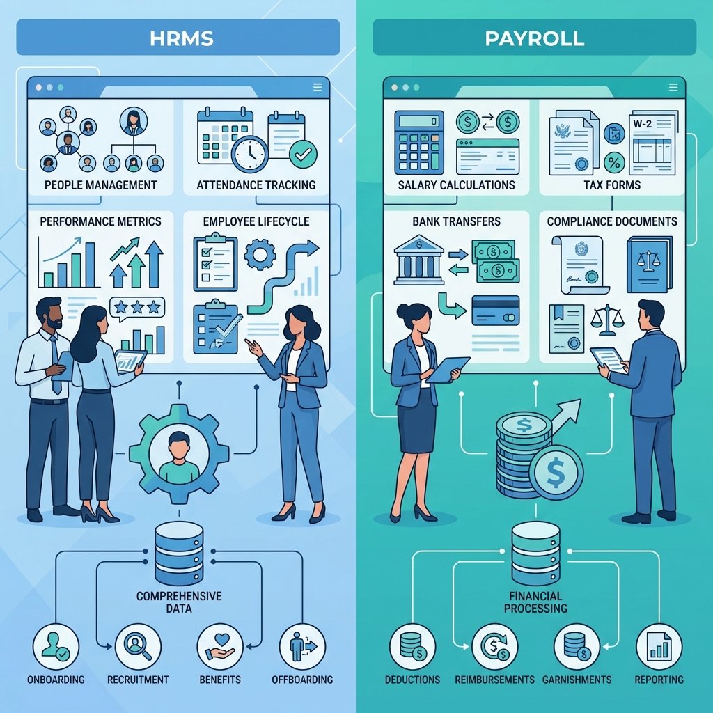 HRMS vs Payroll Software Difference